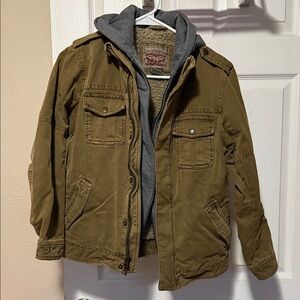 Boys Levi’s Brown Jacket with Hoodie